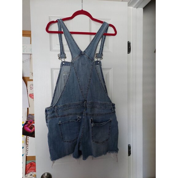Mossimo XL Light Wash Distressed Overall Shorts - Picture 3 of 3